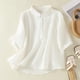 thumbnail image 1 of mfyjkho Tops Casuales Para Mujer, Blusa De Moda Para Mujer De Lino Sintético De Color Liso Con Mangas Cinco Cuartos Y Cuello Vuelto Tops Para Hacer Ejercicio Para Mujer L, 1 of 8