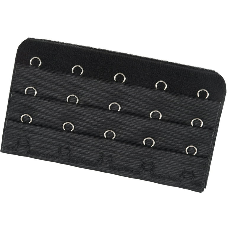 Black 5 Rows Hook and Eye Tape Extension Bra Strap Extender 5 Pcs for Women  