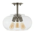 thumbnail image 6 of JONATHAN Y Lina 13.75" 3-Light Modern Industrial Iron/Seeded Glass LED Semi Flush Mount, Nickel/Clear, JYL7565A, 6 of 9