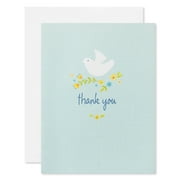 American Greetings Thank You Stationery, White Dove (20-count)