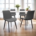 thumbnail image 3 of MAYEERTY Grey PU Leather Dining Chairs with Metal Legs, Modern Upholstered Set of 2 for Kitchen, Restaurant, Living Room ,Dining room, Meeting Room, 3 of 9
