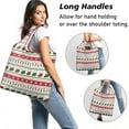 thumbnail image 2 of 5 Pack Foldable Shopping Bag,Red Christmas Stocking and Snowflake Pattern Reusable Grocery Bags with Pockets,Large Reusable Tote Bags with Handles Waterproof & Lightweight, 2 of 6
