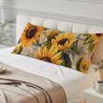 thumbnail image 5 of Sunflower Retro Long Body Pillow Cover 20x60 Inch, Farmhouse Vintage Botanical Floral Decorative Pillowcase with Zipper, Microfiber Pillow Protector, Soft Breathable Long Pillowcases for Women, 5 of 9