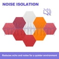 thumbnail image 5 of Uxcell 5 Pcs B1 Hexagon Acoustic Panels with Push Pins 11.81'' x 10.24'' Orange-Red White Bright Gray, 5 of 7