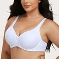 thumbnail image 6 of MELENECA Women's Plus Size Minimizer Underwire Full Coverage Unlined Seamless Cup Bras White 36E, 6 of 6