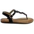 thumbnail image 3 of Ollio Women's Shoes T-Strap Burnish Fade Vintage Zori Flats Sandals NEWBN14, 3 of 6