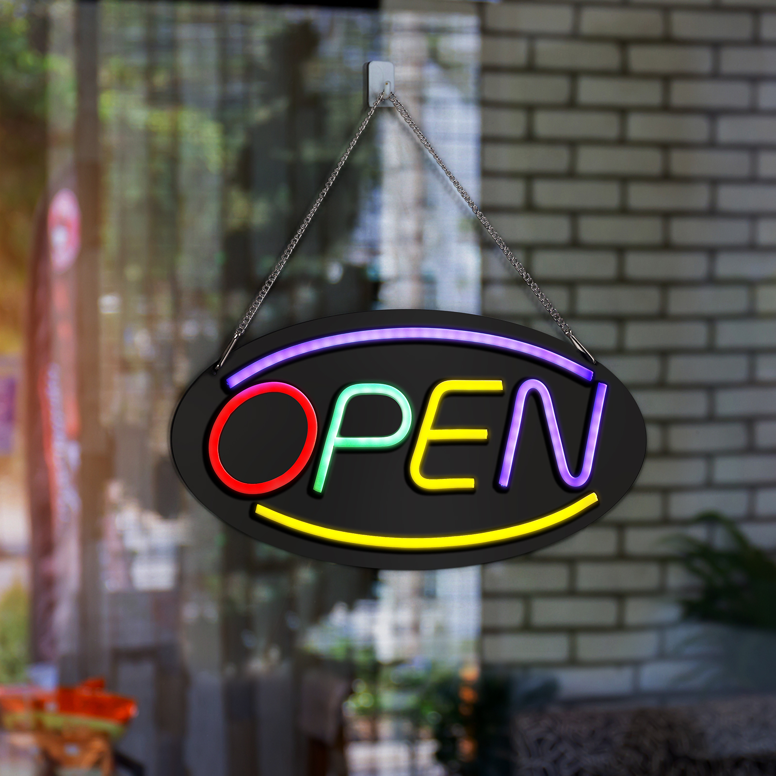 Open Sign, Bright High Visibility Advertising Board Electronic Display Sign Flashing Light for Business Wall Window Shop Bar Hotel
