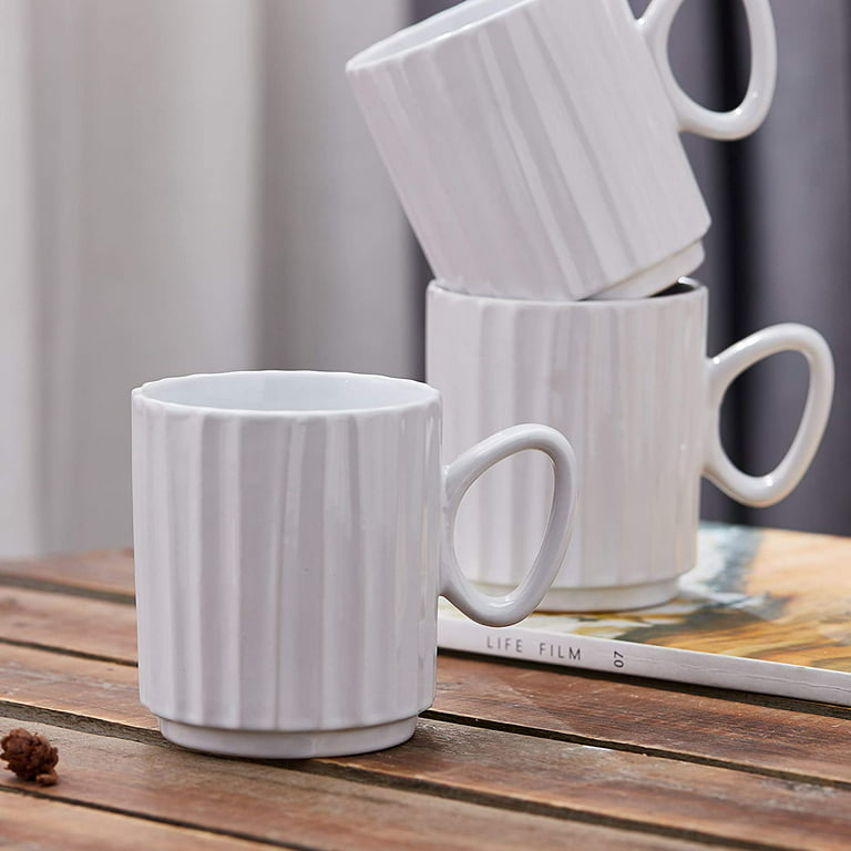 Lifecapido Set of 6 Coffee Mug Sets, 16 Ounce Ceramic Coffee Mugs Restaurant Coffee Mug, Large-Sized Black Coffee Mugs Set Perfect