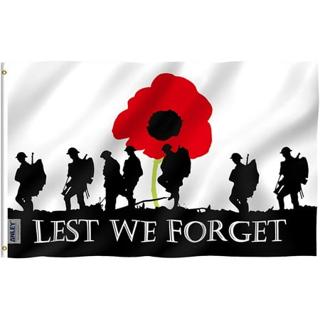 ANLEY Fly Breeze 3x5 Feet Lest We Forget Flag - Remembrance Day Flag ...