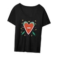 thumbnail image 2 of Camiseta de manga corta para mujer, estilo urbano, holgado, elegante, suave y cómodo, básica, para ir de compras, al trabajo o al trabajo, color negro XL, 2 of 9