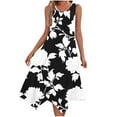 thumbnail image 2 of Womens Summer Midi Dress Sleeveless Floral Print Shirt Dress Comfort Tank Dress for Coastal Beach Resort Flowy Sundresses, 2 of 7