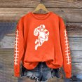 thumbnail image 4 of Jinhomg Women's Trendy Fall Pullover Casual Football Graphic Sweatshirt Lightweight Comfy Long Sleeve Crewneck Lounge Tops Daily Wear 90 off Clearance Sale Orange XL, 4 of 5