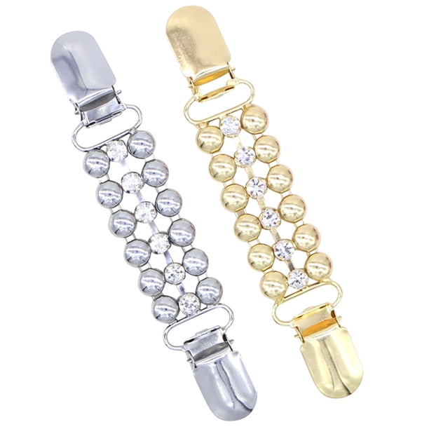 BRIGHTFUFU pinzas para cárdigan, prácticas y elegantes, para ropa (doradas y blancas)