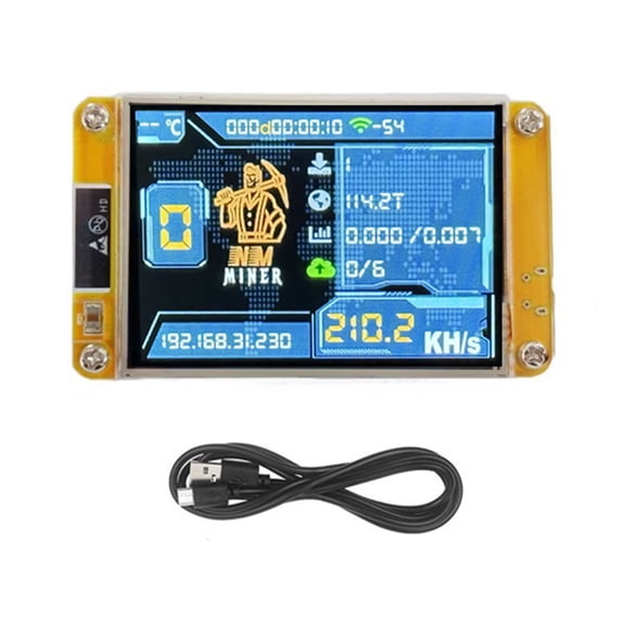 NMMiner NerdMiner 235KH/S Bitcoin Crypto Solo Lottery Miner 2.8 Inch Smart Display with Acrylic Shell Upgraded NerdMiner