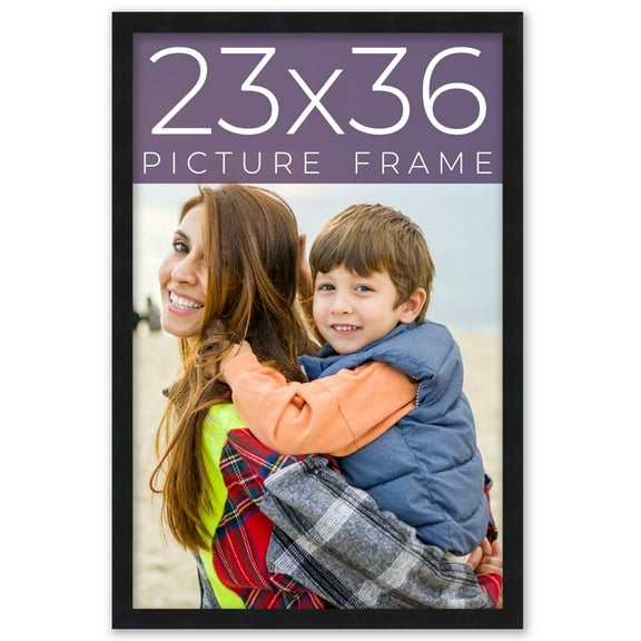 23x36 Frame Black Real Wood Picture Frame Width 0.75 inches | Interior Frame Depth 0.5 inches |