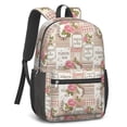 thumbnail image 2 of Pioneer Flower Floral Print Pattern 17" School Backpacks for Teens,Waterproof Oxford Fabric,S-Shape Padded Straps for School,Travel,Hiking,Camping, 2 of 5