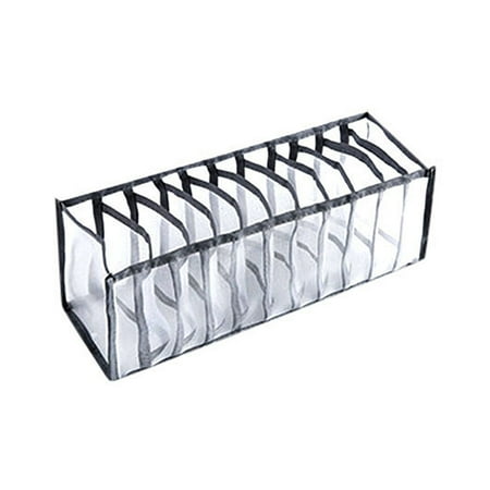 XIANXIAN 11 Grid Mesh Folding Storage Bag Compartments Bra Storage Box Organizer Underwear Drawers Underpants with Housekeeping & Organizers