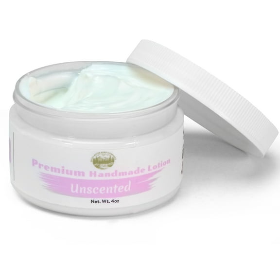 Unscented Lotion in Jar - 4oz Premium Handmade Natural Moisturizing Skin Lotion, Moisturizer For Dry To Very Dry, Sensitive Skin, Deep Moisturizing Cream - Falls River Soap Company