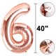 thumbnail image 5 of Globo Kelfuoya, 40 pulgadas, oro rosa, número 60, para decoración de fiestas, 5 of 7