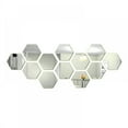 thumbnail image 2 of 12Pcs DIY Hexagol Wall Sticker 3D Mirror Self Adhesive Plastic Mirror Tiles for Home Decor, 2 of 9