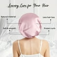 thumbnail image 4 of WIGI 100% Mulberry Silk Bonnet with Scrunchie Gift for Women, Silk Bonnet for Sleeping, Shower Cap Hair Bonnet, Silk Hair Wrap for Hair Care (100% Mulberry Silk (Round design), Pink), 4 of 9