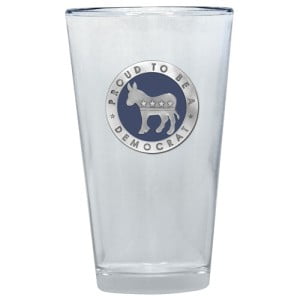 Democrat Colored Logo Pint Glass by