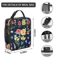 thumbnail image 3 of Wildflower Insulated Lunch Bag Box Women Reusable Lunch Tote Bag with Side Pocket Cooler Tote Bag Picnic Camping, 3 of 6