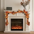 thumbnail image 5 of Btomtd 170cm Pumpkin Maple Leaf Rattan Garland Halloween Christmas Thanksgiving Hanging Decor with Pinecone and Artificial Vines, B, 5 of 6