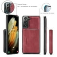 thumbnail image 6 of For Samsung Galaxy S21 Case, Detachable 2 in 1 PU Leather Zipper Wallet Case for Women Men with RFID Blocking Removable Card Holder Slot Magnetic Closure Shockproof Protective Phone Cover,Red, 6 of 12