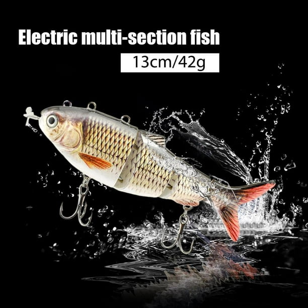 Robotic Swimming Fishing Electric Lures USB Rechargeable Lures Multi  Jointed Swimbaits with LED Light Hard Lures Fishing Tackle 