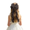 thumbnail image 6 of Bmisegm Headwear for Girls Elegant Triple Layer Bow Flowing Ribbon Bridal Hair Clip for Wedding Occasions Headbands Black_001, 6 of 6