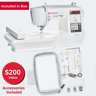 SINGER® SE9180 Embroidery & Sewing Machine with Accessory Kit | 250 Built-in Stitches, 150 Embroidery Designs & 10 Fonts, Wifi Connectivity with 7" Touch Screen