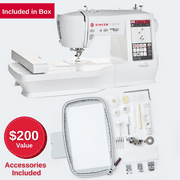 SINGER® SE9180 Embroidery & Sewing Machine with Accessory Kit | 250 Built-in Stitches, 150 Embroidery Designs & 10 Fonts, Wifi Connectivity with 7" Touch Screen