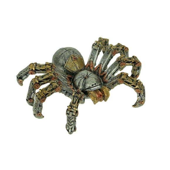 Mechanical Steampunk Spider Cyborg Tarantula Resin Statue 5.75 Inches Long Halloween