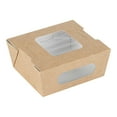 thumbnail image 5 of Cafe Vision 12 oz Rectangle Kraft Paper Mini Bio Take Out Container - Two Windows - 4 1/4" x 3 3/4" x 1 3/4" - 200 count box, 5 of 11