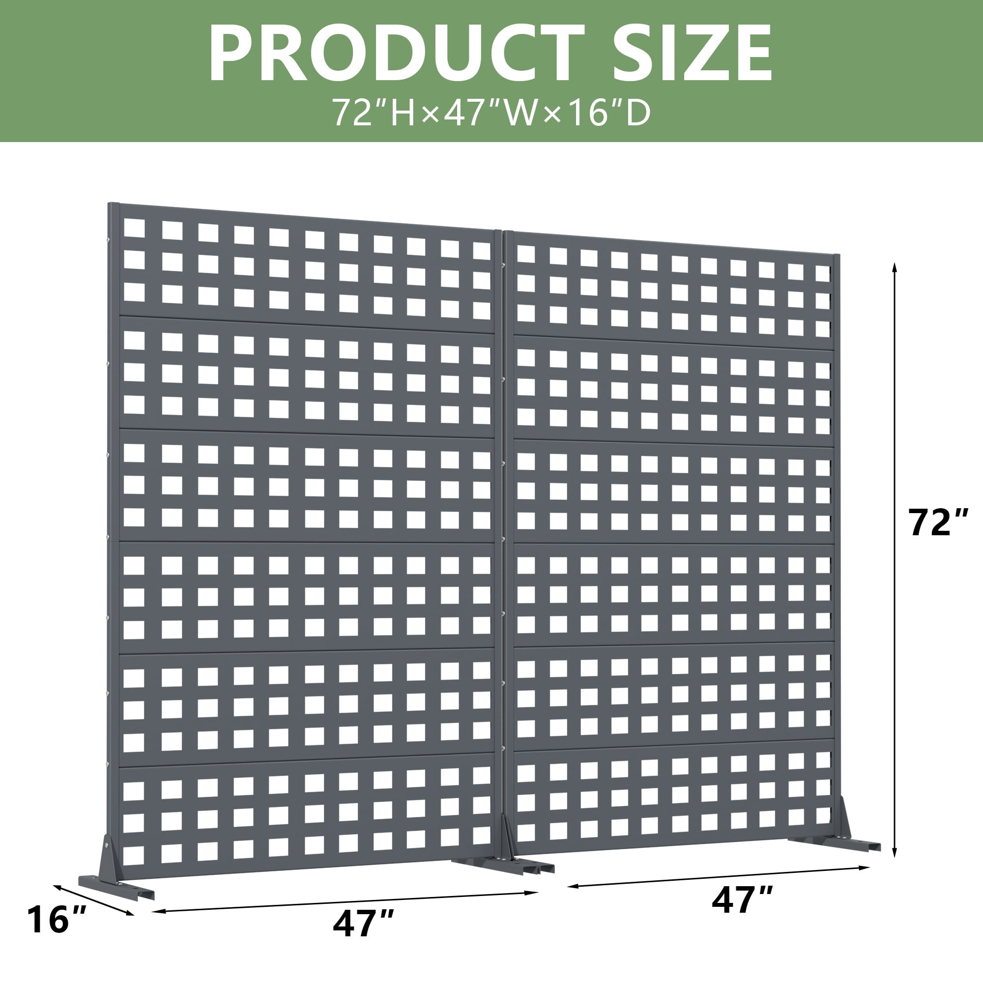 Privacy Metal Screen Fence Panel Horizontal Stripe Pattern