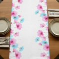 thumbnail image 5 of Table Runners 70 Inches Long Dress Scarves, Blue Pink Flowers Farmhouse Coffee/Dining/Kitchen Table Decor, Holiday Table Runner, Spring Garden Floral Watercolor 13x70 Inch, 5 of 9