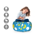 thumbnail image 2 of Retro Storage Toy Bag Chair, Classic Print of Polka Dots in Various Sizes Energetic Summer Vibes, Stuffed Animal Organizer Washable Bag, Large Size, Mustard White, by Ambesonne, 2 of 3