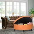 thumbnail image 4 of Homebeez 43.5" Half Moon Storage Ottoman,Button Bedroom Benches for Entryway Living Room,Gray, 4 of 5