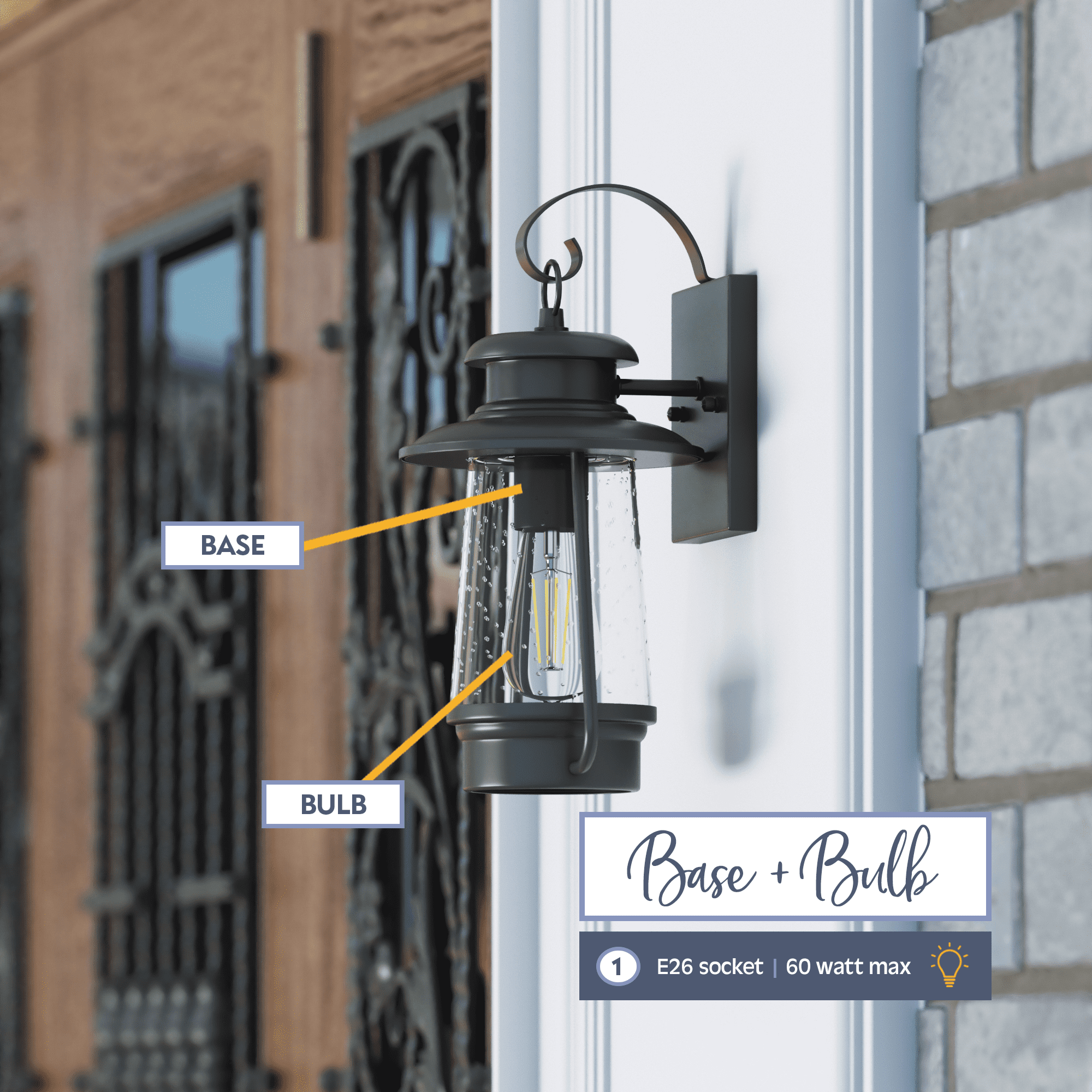 Prominence Home Sommerset Matte Black Lantern Outdoor LED Wall Light