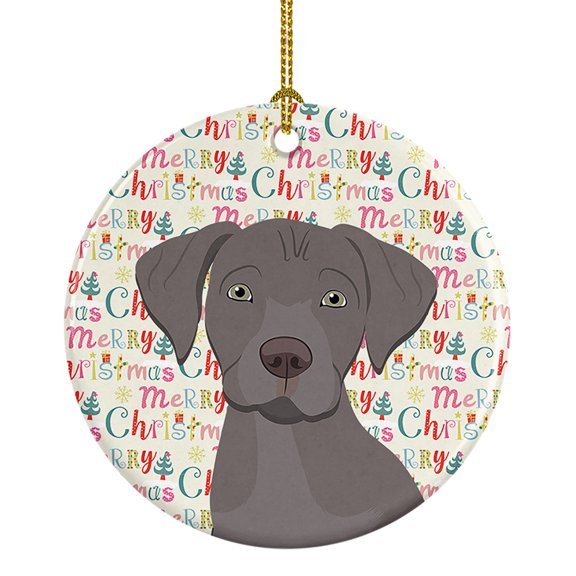 Labrador Retriever Gray Puppy Christmas Ceramic Ornament 2.8 in x 2.8 in