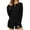 Black, variant on Women Ribbed 2 Piece Set Henley Crew Neck Button Up Shirt Top Knit Lounge Workout Shorts Sets Travel Tracksuit Outfits Blue S