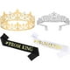 thumbnail image 1 of wonima44 2 Pcs Prom King & Queen Crown and Sash Set Birthday Crowns for Men Women Prom Accessories (Gold & Silver), 1 of 1
