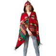 thumbnail image 4 of Hooded Cloak with Horn Button for Women Casual Outings and Parties in Red Providing Warmth 1Set, 4 of 5