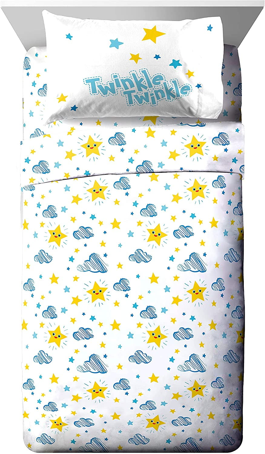 Cocomelon JJ Little Star Blue Twin 3 Piece Kids Sheet Set