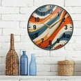 thumbnail image 3 of Yayeee Wall Clock Battery Operated 9.5" Silent Non-Ticking for Living Room, Beige Abstract Wavy, 3 of 8