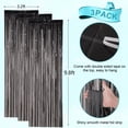 thumbnail image 3 of 3 Packs Black Foil Fringe Curtain, Black Glitter Metallic Tinsel Backdrop for Birthday, Wedding, Baby Shower, Bachelorette, 70s 80s 90s Theme Disco Party, Iridescent Party Decorations Supplies, 3 of 7