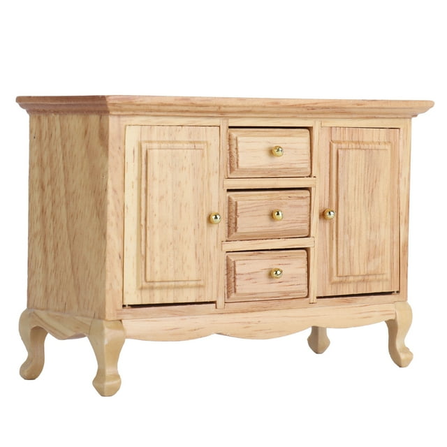 Decoración de Muebles de Casa de Muñecas, Muebles de Madera Muebles de Madera de Madera Gabinete de Muebles de Muebles en Miniatura de Madera de Roble para Mañecas Diy Por