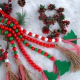 thumbnail image 4 of Guirnalda de cuentas de madera, adornos de cuentas de madera con borlas para árbol de Navidad, decoración del festival en casa, rojo + verde, 4 of 8