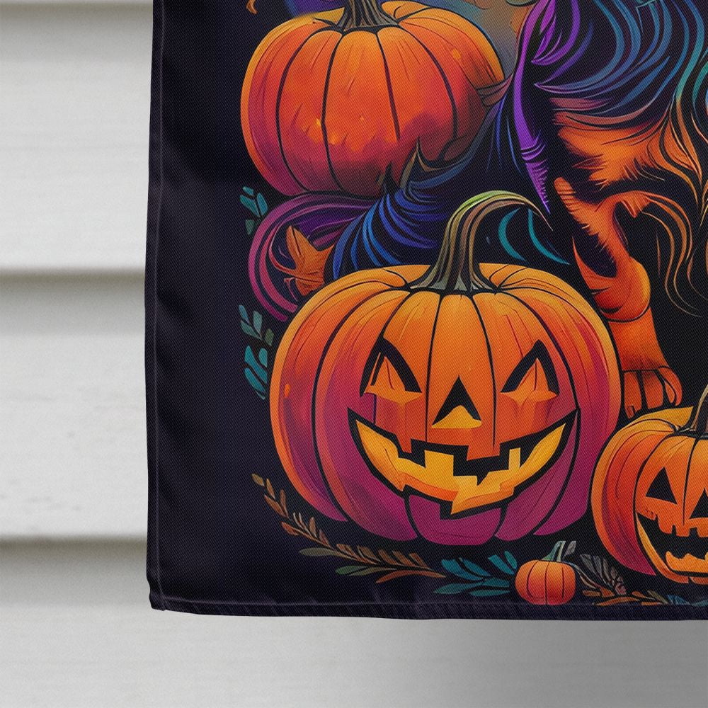 Halloween Dachshund Dog House Flag 28x40IN Double-Sided Polyester Decorative Sleeve Pole Flag for Outdoor Home Garden